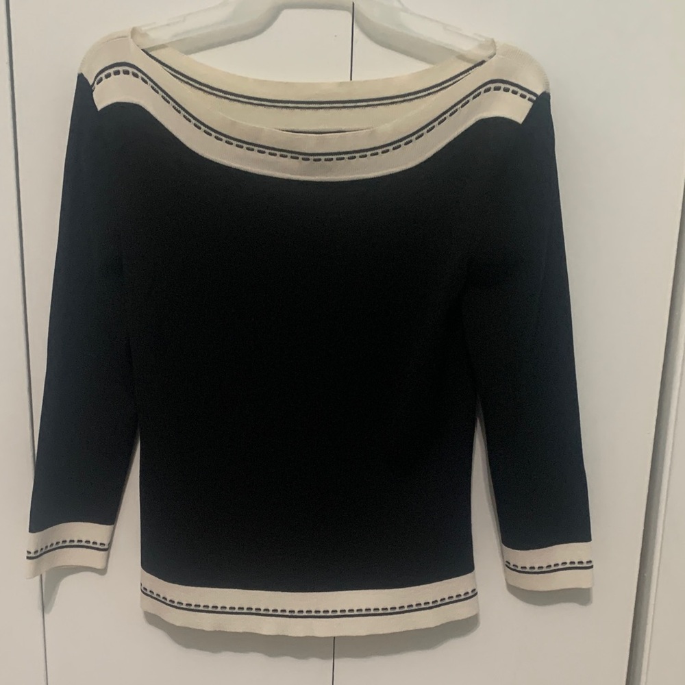 Elegant Black and Cream Women's Sweater